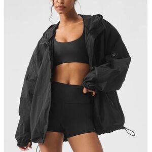 COPY - Alo black rain jacket/ utility jacket size xs